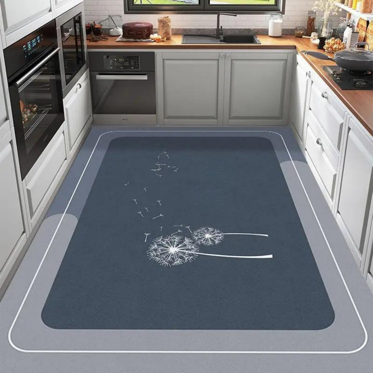 Diatomaceous Earth Bath Mat Non-Slip Quick Dry Absorbent Kitchen Floor Mat 2.5cm Thick 1750g/m² Soft Cushion Wipe Clean Bathroom Rug Anti-Slip Home Floor Mat
