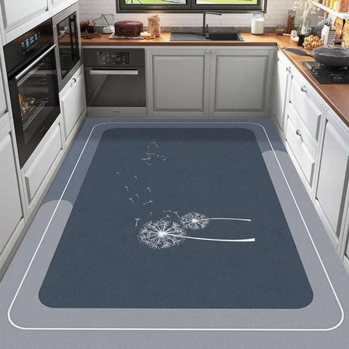 Diatomaceous Earth Bath Mat Non-Slip Quick Dry Absorbent Kitchen Floor Mat 2.5cm Thick 1750g/m² Soft Cushion Wipe Clean Bathroom Rug Anti-Slip Home Floor Mat