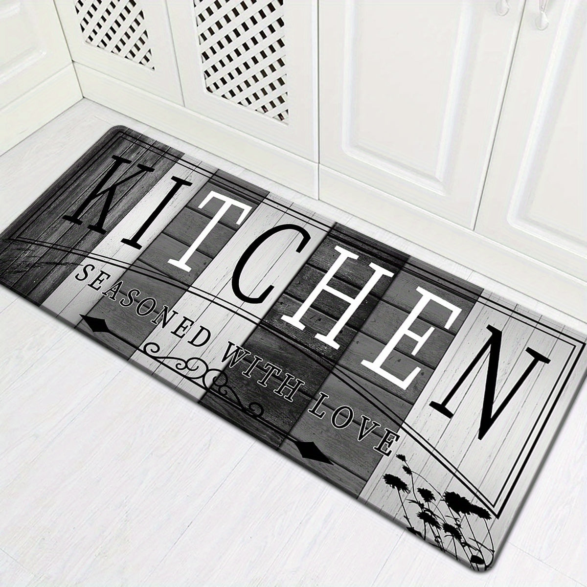 Kitchen Mat Printed Absorbent Non-Slip Durable Floor Mat for Kitchen Door Hallway Entryway Laundry Room, Modern Decorative Kitchen Rug Carpet Mat Easy to Clean