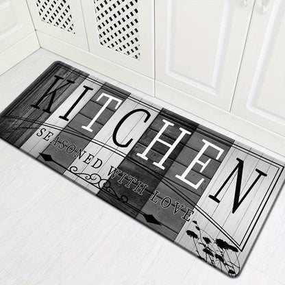 Kitchen Mat Printed Absorbent Non-Slip Durable Floor Mat for Kitchen Door Hallway Entryway Laundry Room, Modern Decorative Kitchen Rug Carpet Mat Easy to Clean