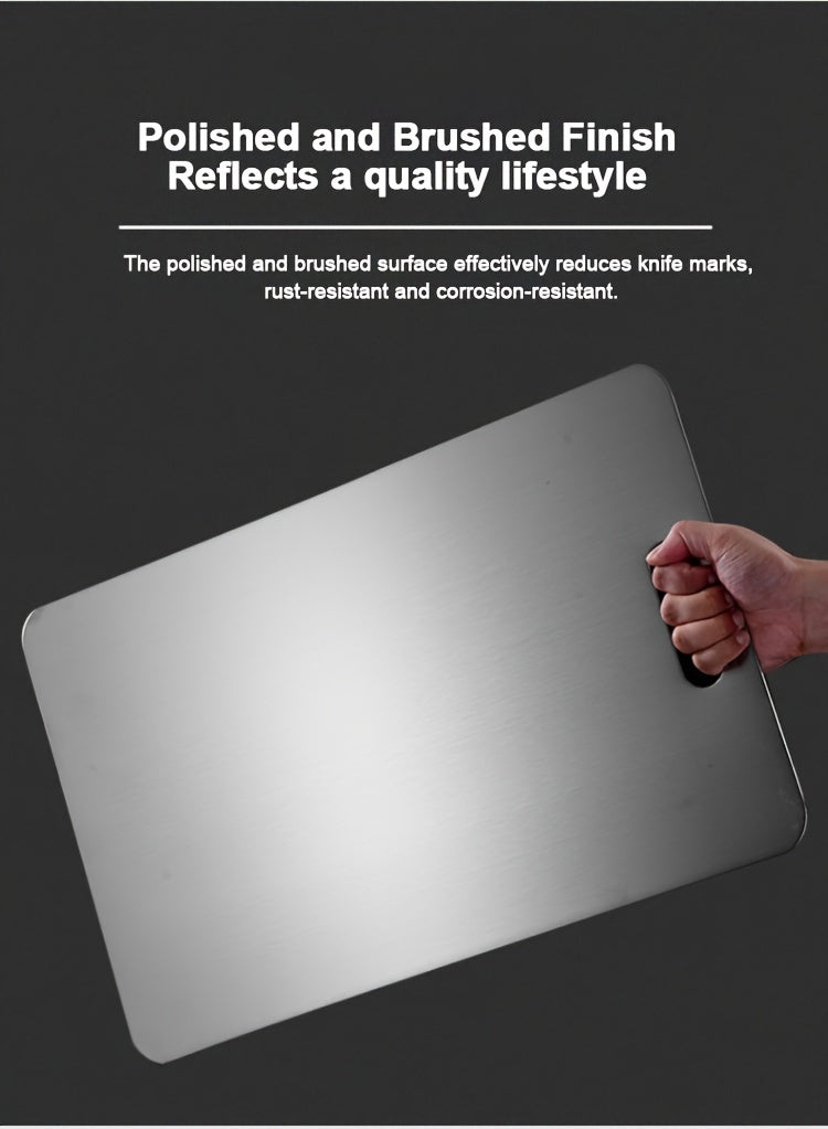 Stainless Steel Cutting Board Set 3-Pack – BPA-Free, Rust-Resistant, Easy-Clean Metal Chopping Boards for Kitchen Prep, Space-Saving Stackable Design, Food-Safe & Durable for Meat, Vegetables & Fruit