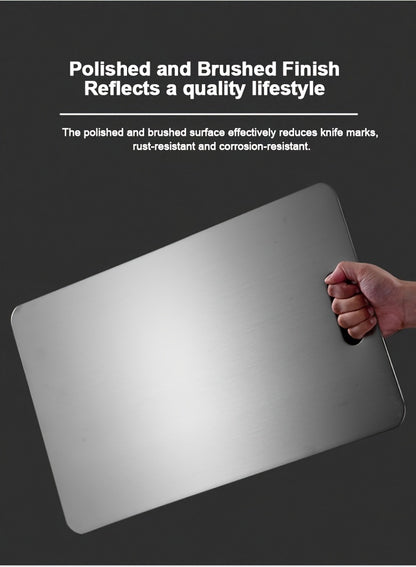 Stainless Steel Cutting Board Set 3-Pack – BPA-Free, Rust-Resistant, Easy-Clean Metal Chopping Boards for Kitchen Prep, Space-Saving Stackable Design, Food-Safe & Durable for Meat, Vegetables & Fruit