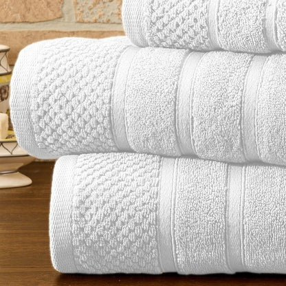 Egyptian Cotton Towel Set 6 Piece – 650 GSM Luxury Bath Towels with Zero Twist Loops, Ultra Soft & Highly Absorbent, Includes 2 Bath Towels, 2 Hand Towels & 2 Washcloths for Bathroom Spa Experience