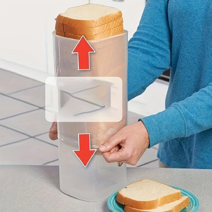 Bread Storage Container with Lid Transparent Flip Top Leak-Proof Reusable Plastic Sealing Box for Bread Toast Fruits Vegetables Rectangle Kitchen Food Storage Red Black