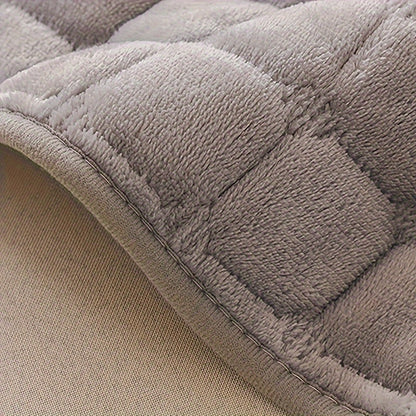 Quilted Sofa Cover 2 Piece Set, Flannel Velvet Couch Cover Furniture Protector, Soft Pet-Friendly Sofa Slipcover for Living Room Bedroom Office, All Season Machine Washable in White Gray Brown Khaki