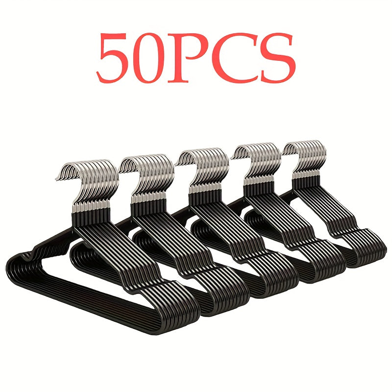 Heavy Duty Metal Clothes Hangers Non-Slip Bulk Set 30/50/100 Pack – High Manganese Steel Coat Hangers Thickened Waterproof Rust-Proof, Space Saving Closet Organizer for Home & Commercial Use
