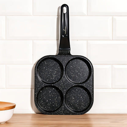 Nonstick Omelet Pan Small Frying Pan - Aluminum Egg Skillet with Heat-Resistant Wooden Handle, Easy Food Release Breakfast Pan for Eggs, Omelettes, Burgers & Pancakes, Easy to Clean Kitchen Cookware