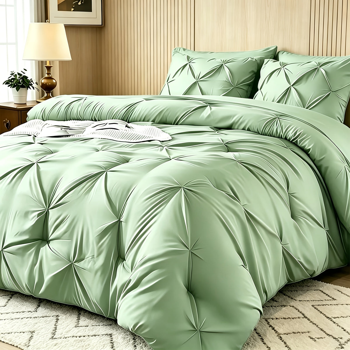 Thin Quilt Bedding Set with Pillowcases Lightweight Breathable Summer Comforter Solid Color Bed Quilt Twin Full Queen King Size Soft Fiber Filled Blanket for Bedroom