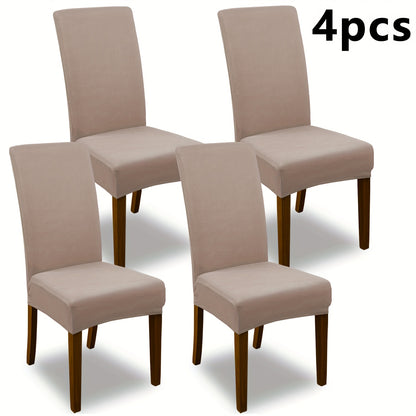 Dining Chair Covers Set of 4 6 Stretch Jacquard Slipcovers, Elastic Chair Cover for Dining Room Kitchen Wedding Office Living Room, Washable Furniture Protector in 9 Colors