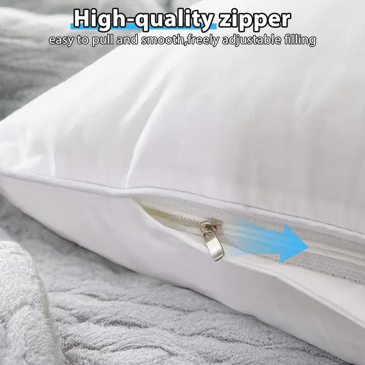 Fluffy Square Pillow Inserts with Zipper Closure – 4 Pack Plump Cushion Stuffer Inserts for Sofa, Bed & Patio | 6 Sizes | Machine Washable | 100% Polyester Fill