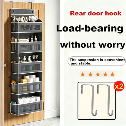 Over the Door Organizer 10-Pocket 5-Tier Hanging Storage 44LB Capacity - No Assembly Breathable Fabric Door Pocket Organizer for Bedroom Bathroom Pantry Kitchen Dorm