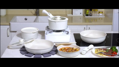 Non-Stick Cookware Set with Removable Handles, 5 7 24 Piece Induction Ready Pots and Pans Set, Stackable Space Saving Kitchen Set with Skillet Frying Pan Soup Pot Steak Pan, Easy to Clean, Multiple Colors