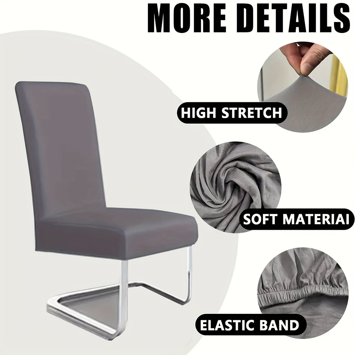 Dining Chair Covers Set of 4 6 Stretch Jacquard Slipcovers, Elastic Chair Cover for Dining Room Kitchen Wedding Office Living Room, Washable Furniture Protector in 9 Colors
