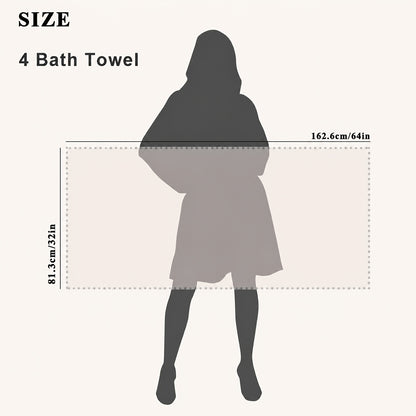 Oversized Bath Towel Set 4-Pack 800GSM Microfiber Extra Large 35"x70" – Ultra Soft Quick-Dry Spa-Grade Towels, Lint-Free, Machine Washable, Beige White Blue Gray for Home, Airbnb & Gifting