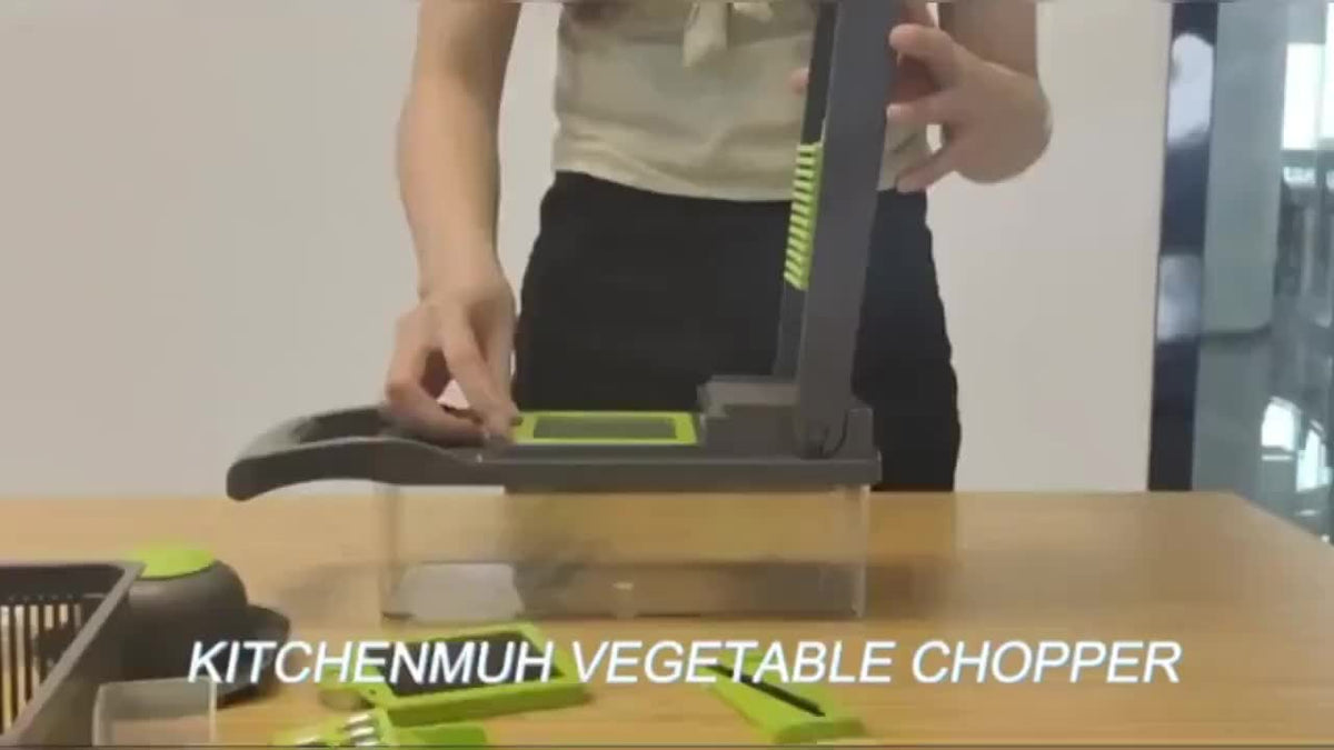 Vegetable Chopper 14-in-1 Multifunctional Food Chopper with Large Capacity Collector | Stainless Steel Blades, Egg Separator, Easy Clean, Dicer Slicer Grater for Vegetables Fruits