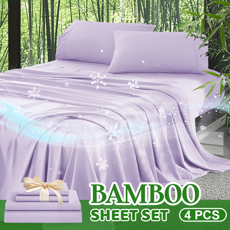 Bamboo Bed Sheet Set Twin Full Queen King - 2000TC Cooling Sheets Ultra Soft Deep Pocket Fits 16 Inch, All Season Comfort for Hot Sleepers with 2 Pillowcases, Multiple Colors