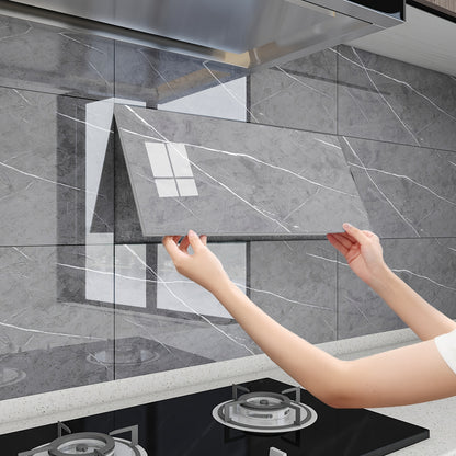 Peel and Stick Marble Tile Wall Panels 20/40 Pack – Self-Adhesive Waterproof Removable Wall Stickers 23.62x11.81 Inch for Kitchen Backsplash Bathroom Living Room Office, Easy Install Home Decor