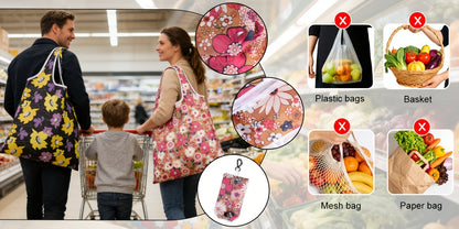 Reusable Grocery Bags Foldable 18/36 Pack Waterproof Nylon Shopping Tote Bags Bulk, Cute Lightweight Foldable Bags for Groceries Produce Shopping Travel, Eco Friendly Reusable Bags