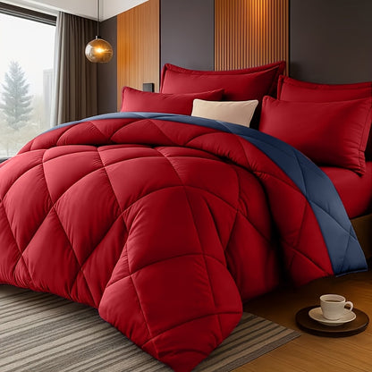 Bedding Comforter Set 30+ Colors All Season – Diamond Quilted Down Alternative Comforter with Pillowcases, Soft Lightweight Breathable Microfiber Fill, Twin Queen King, 2/3 Piece Bed Set for Bedroom Guest Room Dorm