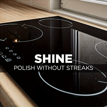 Ceramic Stove Cleaning Kit Fast-Acting Stovetop Cleaner Removes Burnt-On Grease & Stains Without Scratching – Non-Toxic Citric Acid Cream Cleaner for Glass Ceramic Cooktop, Safe & Unscented