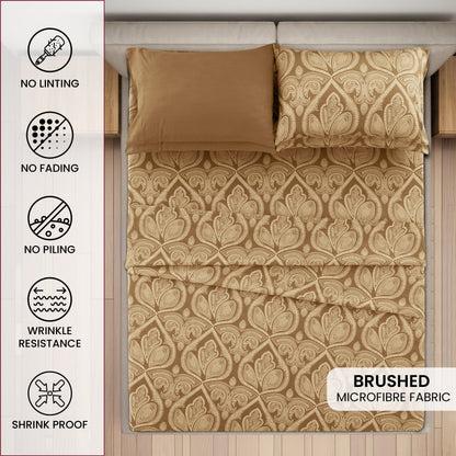Deep Pocket Fitted Sheet Set 4-Piece Microfiber Soft Brushed Polyester Wrinkle Free Bed Sheets 10 Colors Twin Full Queen King California King