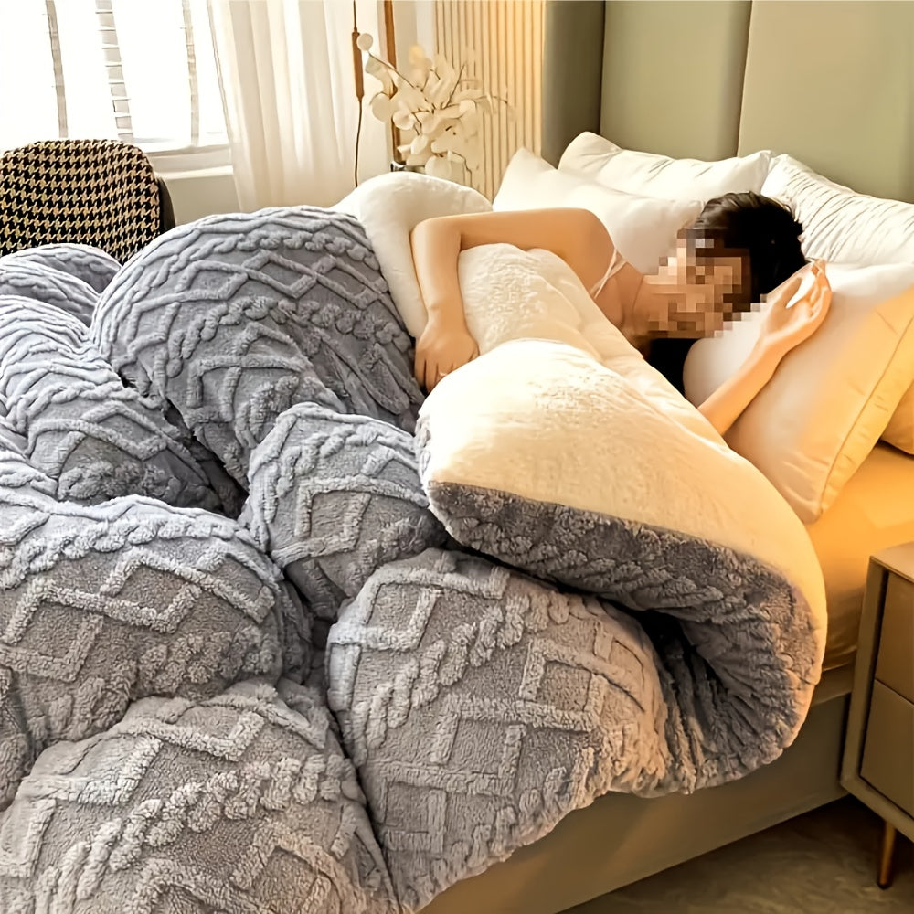 Taffeta Comforter Soft Thick Warm All Season – Luxurious Machine Washable Quilt for Bedroom, Guest Room & Kids Room, Twin Full Queen King, Elegant Gray & Sapphire Blue