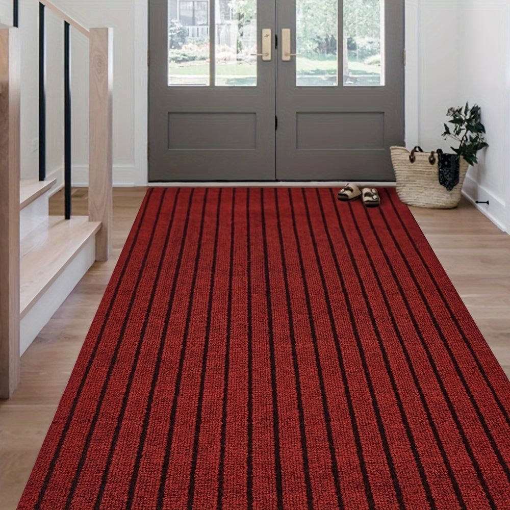 Runner Rug Non-Slip Kitchen Mat with Rubber Backing 1800G Heavy Duty Washable Indoor Outdoor Area Rug for Kitchen Entryway Hallway Laundry Room Balcony – Deep Grey Black Red Katose 2x5 2x8 2x16 Ft