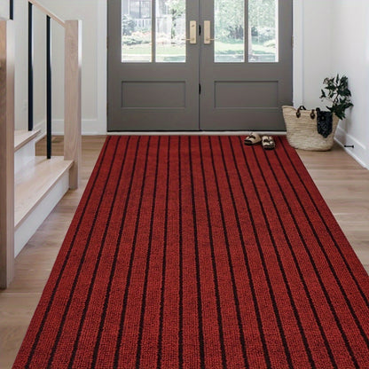 Runner Rug Non-Slip Kitchen Mat with Rubber Backing 1800G Heavy Duty Washable Indoor Outdoor Area Rug for Kitchen Entryway Hallway Laundry Room Balcony – Deep Grey Black Red Katose 2x5 2x8 2x16 Ft