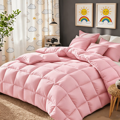 Comforter Sets Queen King Full 7 Piece Bed in a Bag – Soft Satin-Like Fabric, Breathable Quilt Set with Fitted Sheet, Flat Sheet & 4 Pillowcases, Multiple Colors for Bedroom Hotel School