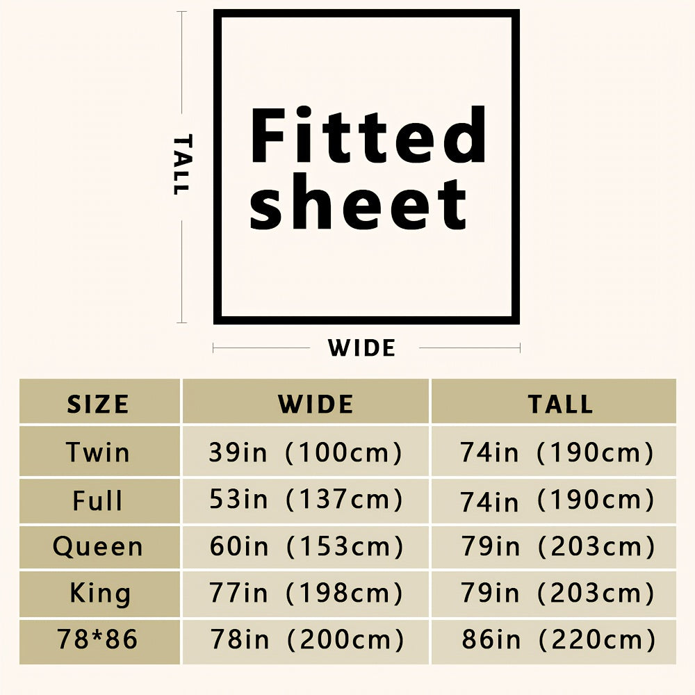 Soft Fitted Bed Sheet Set 3-Piece with 2 Pillowcases – Solid Color Layered Fitted Sheet for Bedroom Guest Room Hotel Mattress Protection