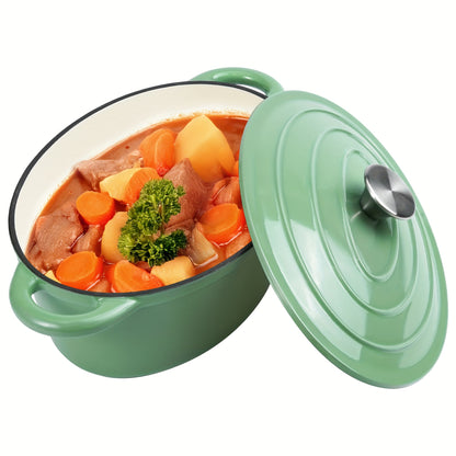 Cast Iron Dutch Oven 4.5 QT with Lid – Enameled Non-Stick Pot for Bread Baking, Sourdough, Braising & Slow Cooking | Dual Handles, Oven Safe 500°F