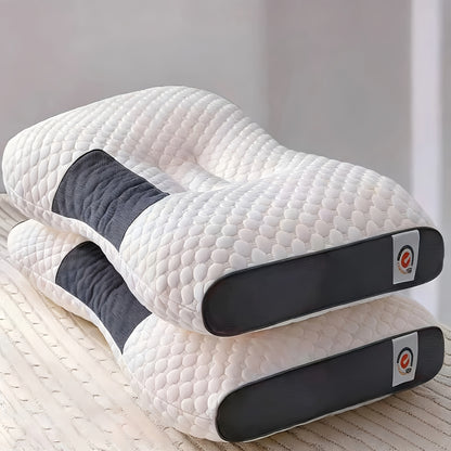 Neck Support Pillow Ergonomic Soft Massage Set of 2 or 4 – Deep Sleep Cervical Pillow with Removable Washable Cover, Shape-Retaining High-Quality Fill for Back Side Stomach Sleepers, Dorm & Home