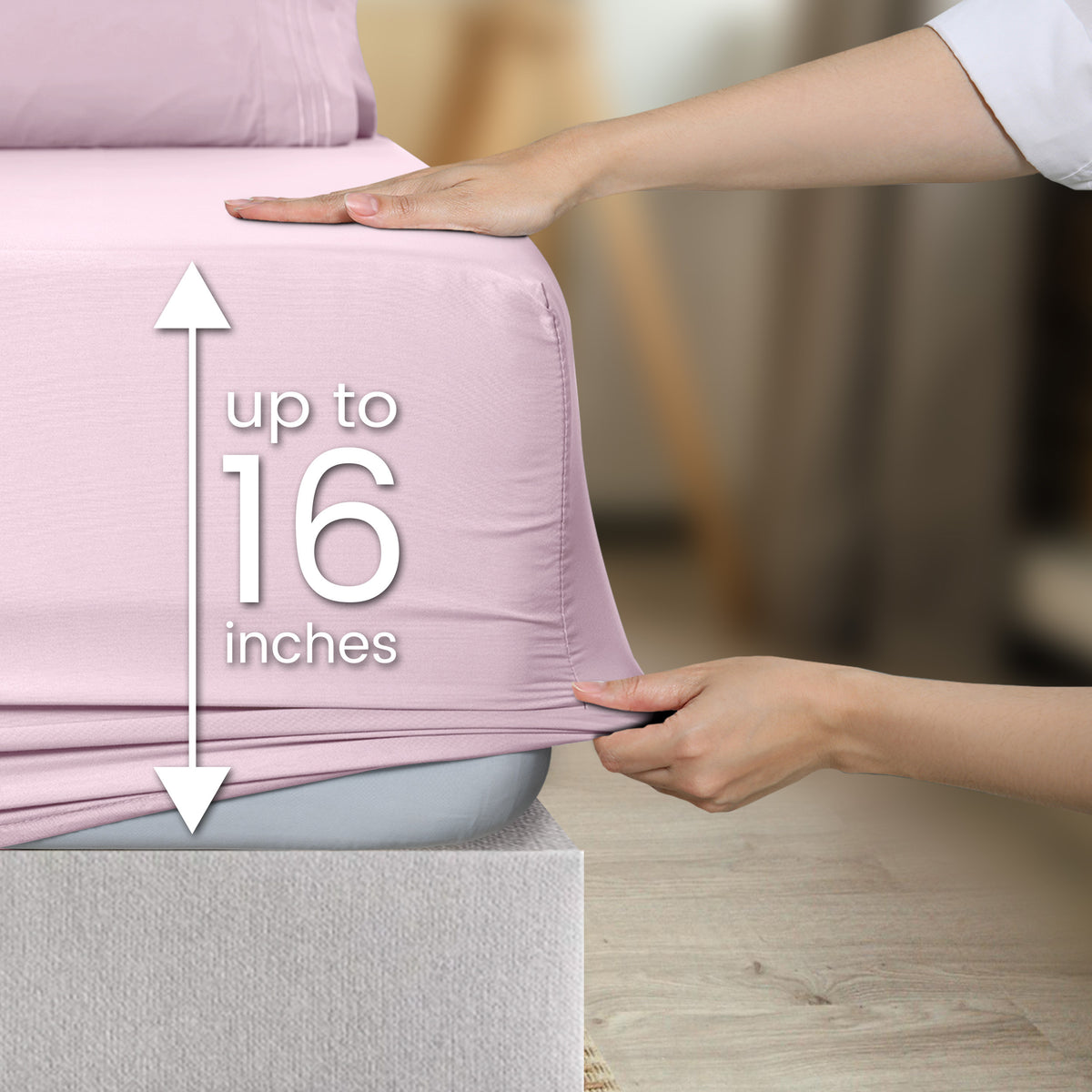 1800 Series Bed Sheets Set 4 Pieces – Brushed Microfiber Deep Pocket Sheet Set with Pillowcases, Cooling & Breathable Bedding for All Seasons, Fade Resistant, Fits Mattresses Up to 16 Inches