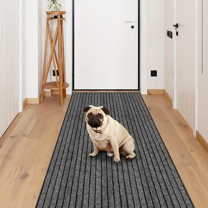 Runner Rug Non-Slip Kitchen Mat with Rubber Backing 1800G Heavy Duty Washable Indoor Outdoor Area Rug for Kitchen Entryway Hallway Laundry Room Balcony – Deep Grey Black Red Katose 2x5 2x8 2x16 Ft