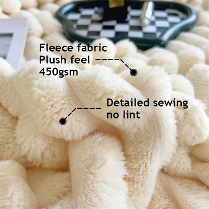 Striped Throw Blanket Ultra Soft Warm Faux Fur Blanket for Sofa Couch Bed, Lightweight Skin-Friendly All-Season Blanket for Bedroom Office Travel Camping, Cozy Gift for Women Men