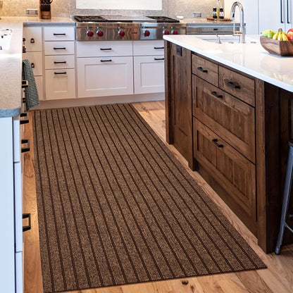Runner Rug Non-Slip Kitchen Mat with Rubber Backing 1800G Heavy Duty Washable Indoor Outdoor Area Rug for Kitchen Entryway Hallway Laundry Room Balcony – Deep Grey Black Red Katose 2x5 2x8 2x16 Ft