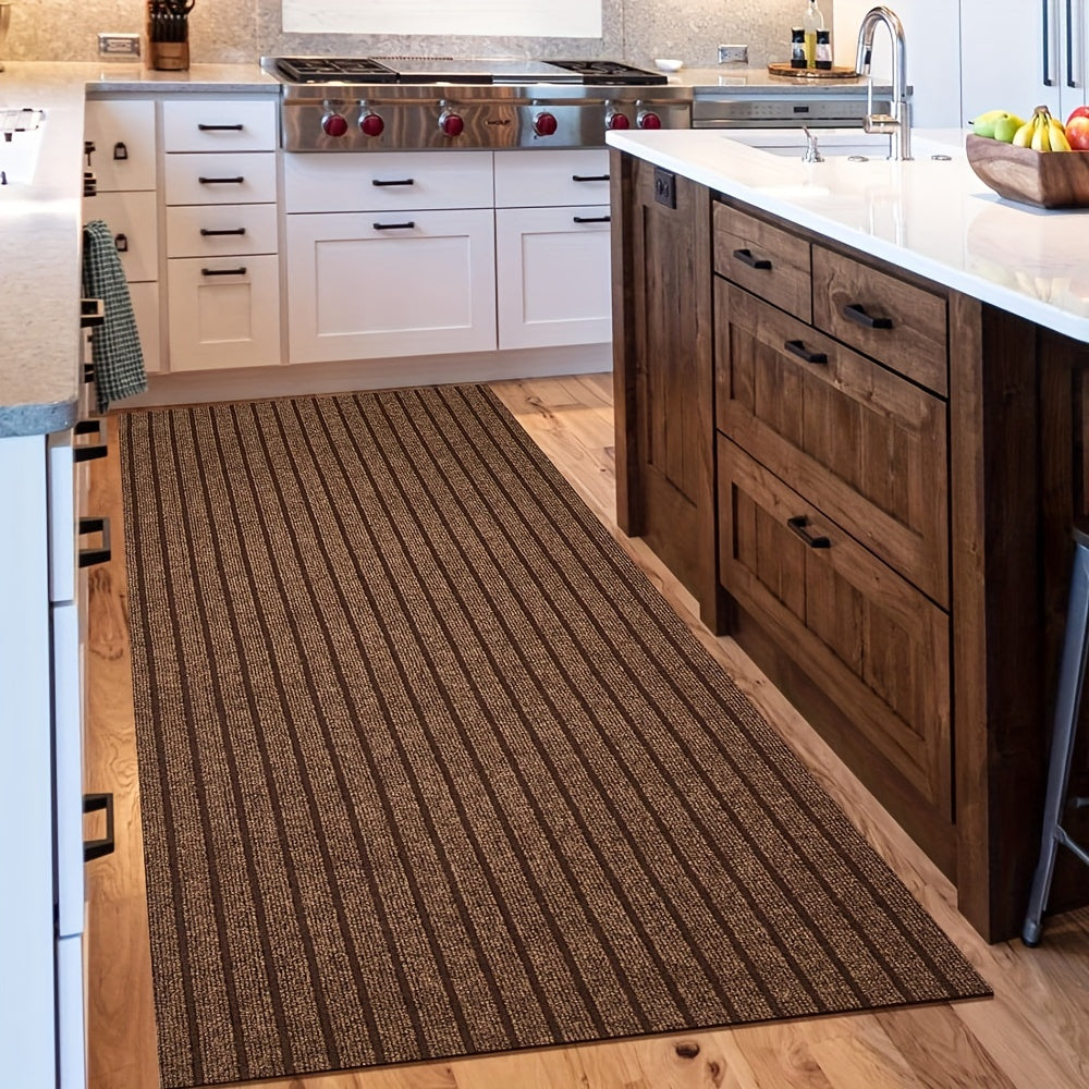 Runner Rug Non-Slip Kitchen Mat with Rubber Backing 1800G Heavy Duty Washable Indoor Outdoor Area Rug for Kitchen Entryway Hallway Laundry Room Balcony – Deep Grey Black Red Katose 2x5 2x8 2x16 Ft