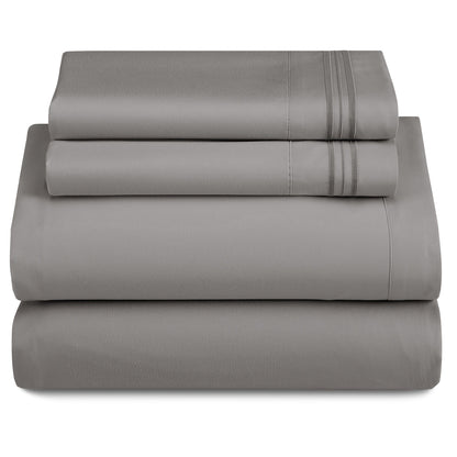 Soft Microfiber Bed Sheet Set 4-Piece 1800 Series 16 Inch Deep Pocket Hotel Luxury Cooling Sheets with Embroidered Pillowcases, Fade & Shrink Resistant, Twin to Cal King, 20 Colors