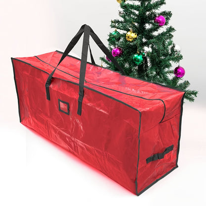 Christmas Tree Storage Bag PVC Extra Large – Fits Trees Up to 7.5 Feet, Durable Waterproof Material with Double Zippers & Strong Handles, Xmas Holiday Tree Organizer, Red