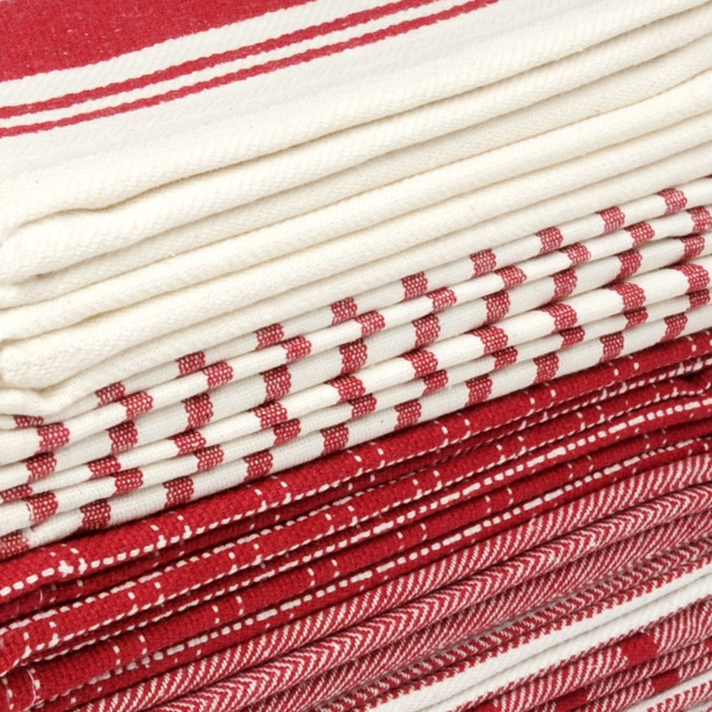 100% Cotton Kitchen Towels 10 Pack – Flat Weave Absorbent Dish Towels in Assorted Colors, Reusable Cloth Towels for Cooking, Cleaning & Drying Hands – Holiday & Everyday Kitchen Essential