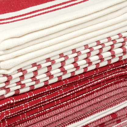 100% Cotton Kitchen Towels 10 Pack – Flat Weave Absorbent Dish Towels in Assorted Colors, Reusable Cloth Towels for Cooking, Cleaning & Drying Hands – Holiday & Everyday Kitchen Essential
