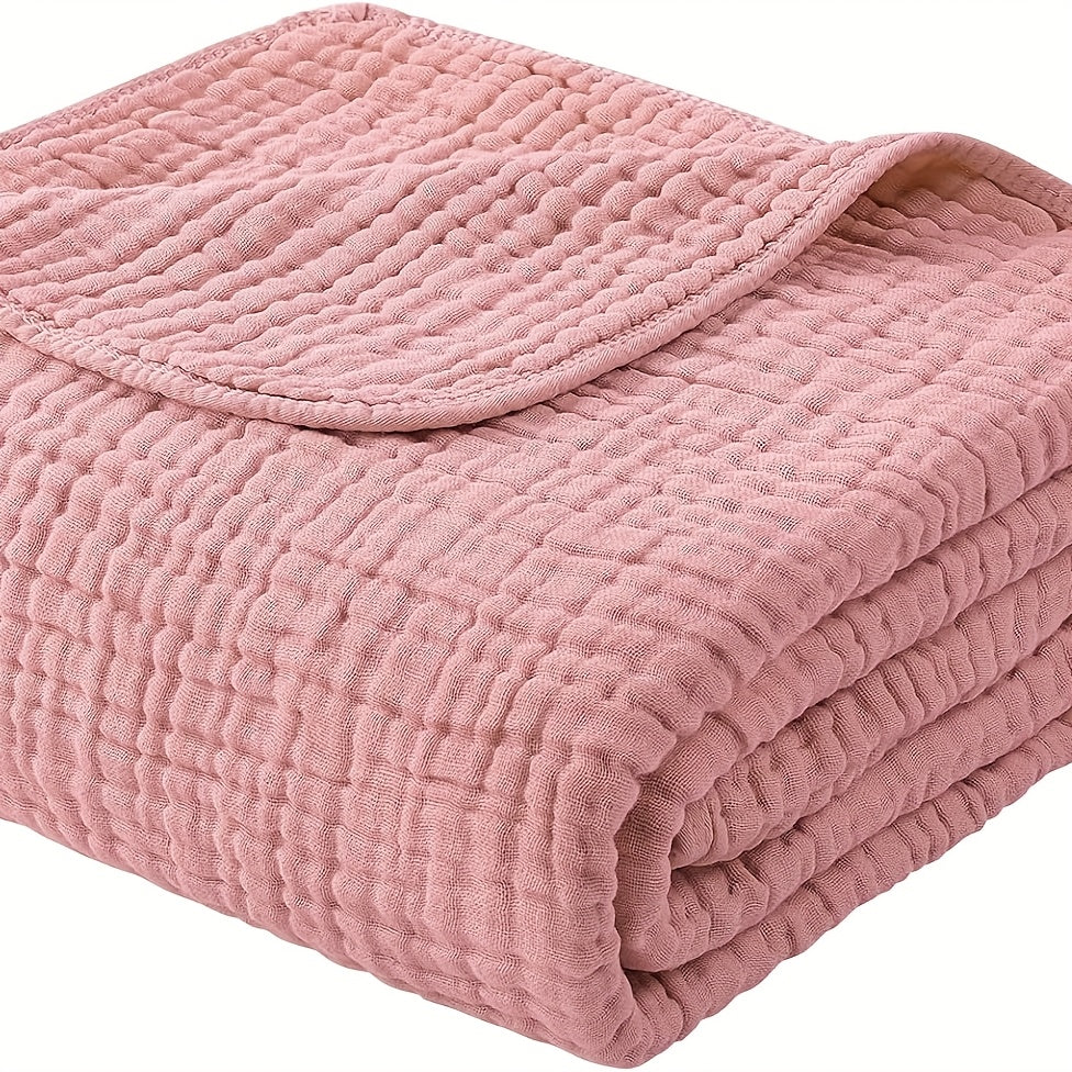 Muslin Blanket 6 Layer 100% Cotton – Soft Gauze Throw Blanket for Couch Bed Sofa, Lightweight Breathable All Season Blanket, Machine Washable, Morandi Colors