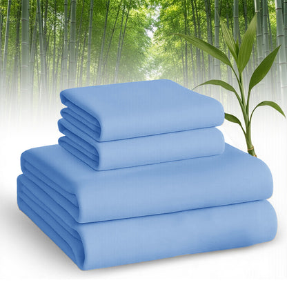 Bamboo Bed Sheet Set Twin Full Queen King - 2000TC Cooling Sheets Ultra Soft Deep Pocket Fits 16 Inch, All Season Comfort for Hot Sleepers with 2 Pillowcases, Multiple Colors