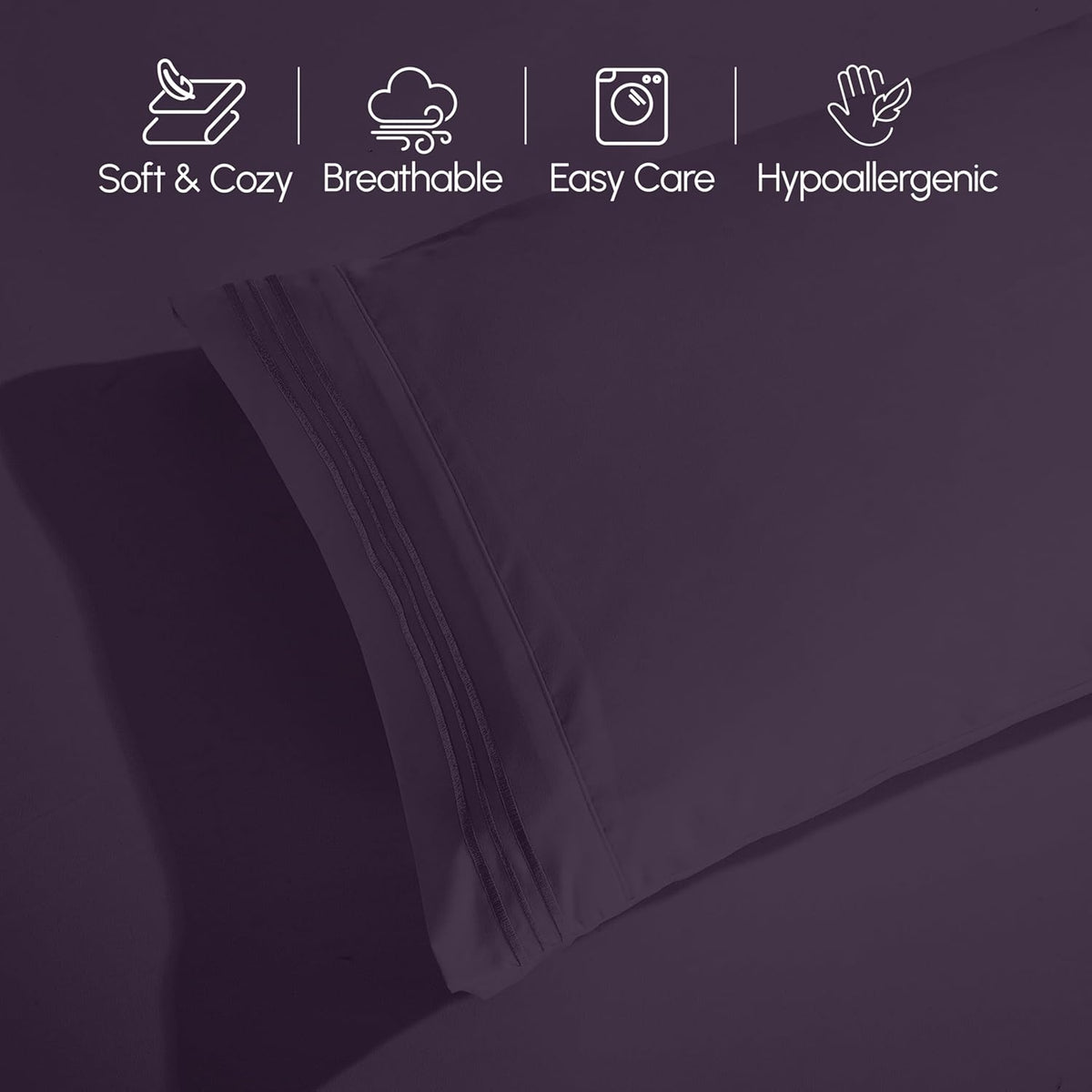 Microfiber Bed Sheets Set 6 Piece Hotel Grade 18" Deep Pocket, Breathable Soft Bedding Twin Full Queen King, 100 GSM All-Season Comfort, Machine Washable Fitted Sheet Flat Sheet Pillowcases, 12 Colors