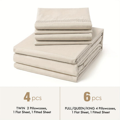 Fitted Sheet Deep Pocket Microfiber - Soft Breathable Cooling Bed Sheet Twin Full Queen King, Wrinkle & Fade Resistant, 14 Colors Available for Bedroom Dorm Guest Room