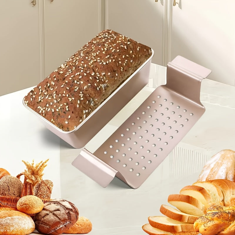 Non-Stick Meatloaf Pan with Drain Tray Set - Fat-Reducing Baking Pan for Healthier Meatloaf, Bread & Patties, Easy Release Loaf Pan with Drip Tray for Oven Baking