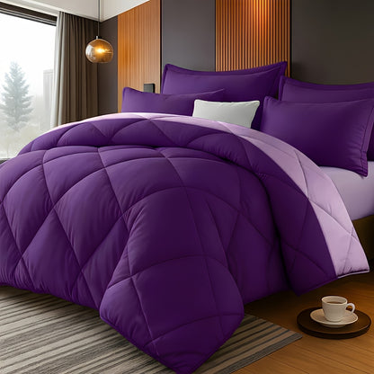 Quilt Comforter Set with Pillowcases Twin Queen King - Soft Breathable Diamond Pattern Lightweight Bed Quilt 2/3 Piece, 20 Colors Blue Purple Green Red Black Orange Brown