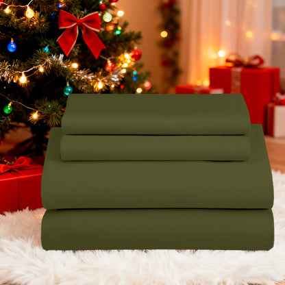 Bed Sheets Set Extra Deep Pocket 500 Thread Count, 3/4 Piece 18 Inch Deep Pocket Fitted Sheet Soft Brushed Microfiber Hotel Luxury Bedding, Wrinkle Free Breathable Bed Sheet Twin Full Queen King
