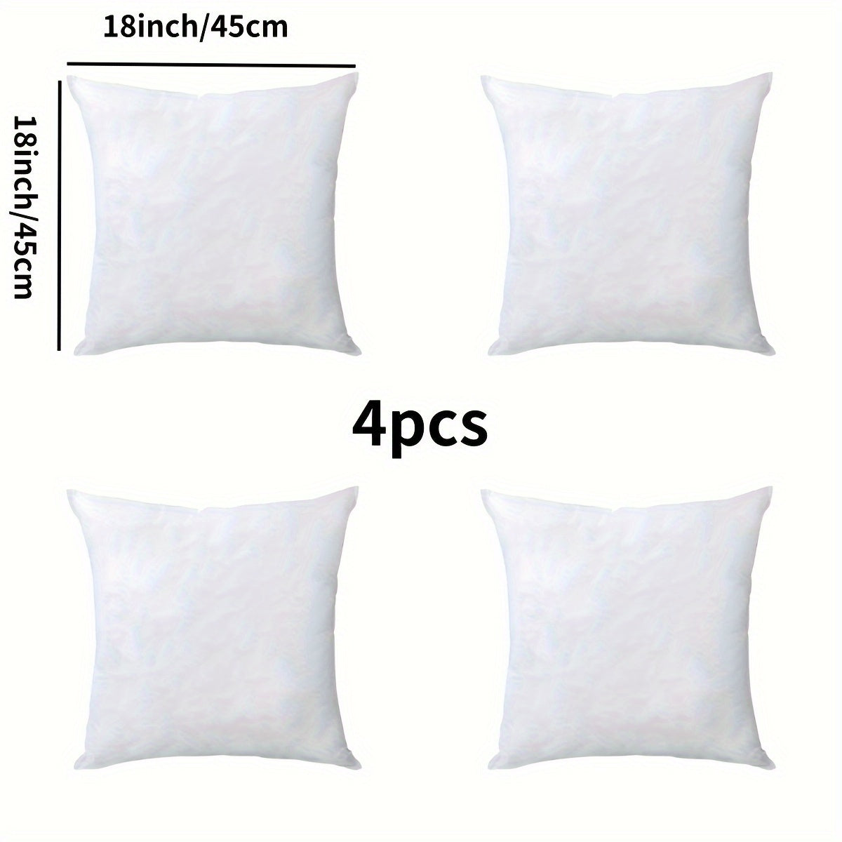 Throw Pillow Inserts Square Filled Cushion Cores 1/2/4 Pack, Soft Pillow Fillers for Living Room Bedroom Sofa Couch Office Home Decoration, 18x18 20x20 22x22 Inch