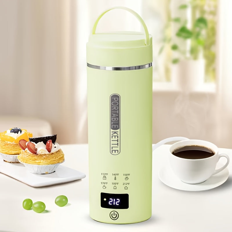 Portable Electric Kettle Travel 15.2oz 304 Stainless Steel 6 Temperature Controls Auto Shut-Off BPA Free for Coffee Tea Milk 5 Colors